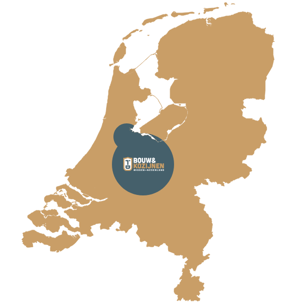 Werkgebied van Bouw & Kozijnen Midden-Nederland